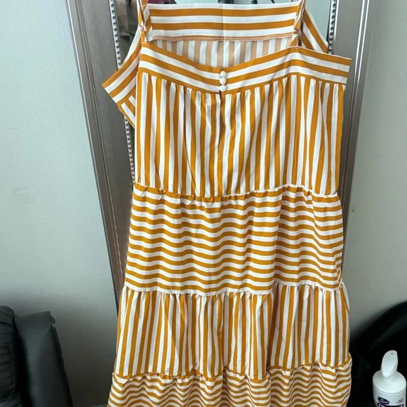 Striped Yellow and White Sundress - Picture 5 of 5